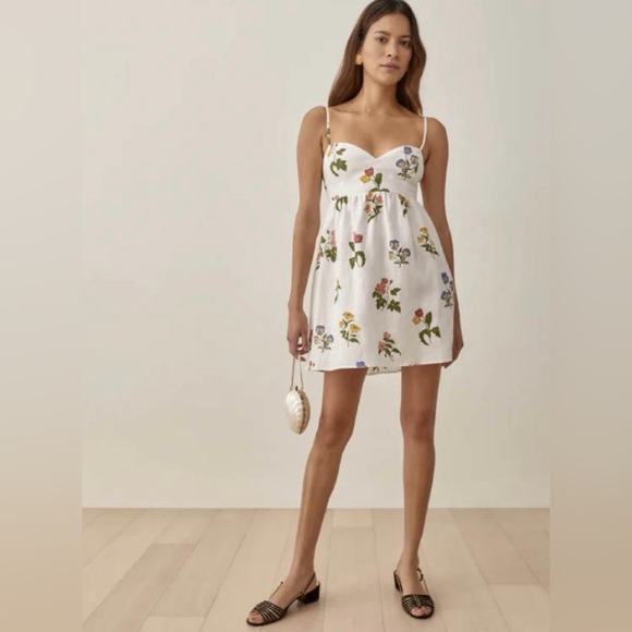 Reformation Dresses & Skirts - Reformation Cream Floral Linen Dress